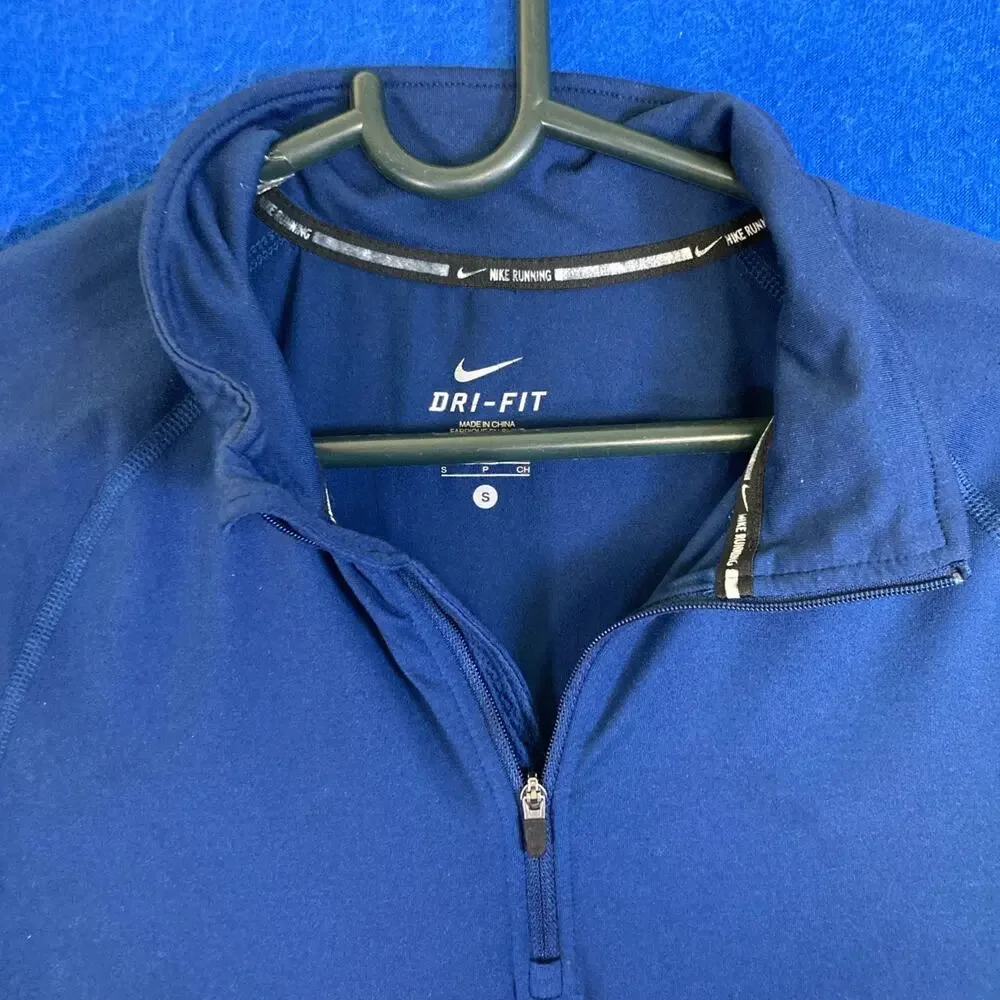 Nike Element Running 1/4 Zip Dri-Fit Pullover Long Sleeve Blue Mens Size Small